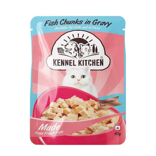 Kennel Kitchen Fish Chunks in Gravy For Kitten & Cats, 80 gm