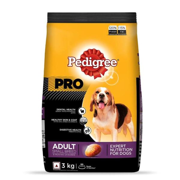 Pedigree Pro Expert Nutrition Adult Small Breed Dry Food, 3 kg