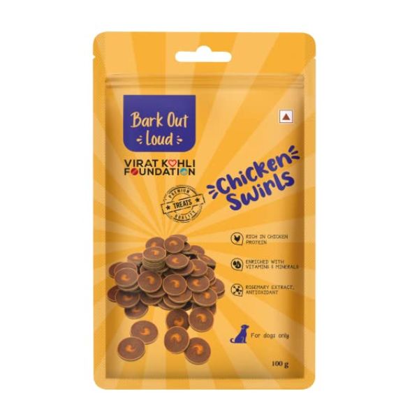 Bark Out Loud Chicken Swirts 100 gm