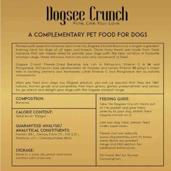 Dogsee Crunch Banana: Freeze-Dried Banana Dog Treats