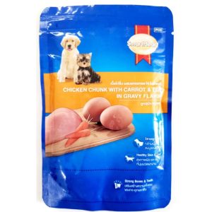 SmartHeart Chicken Chunk with Carrot & Egg In Gravy Puppy Food, 80 gm