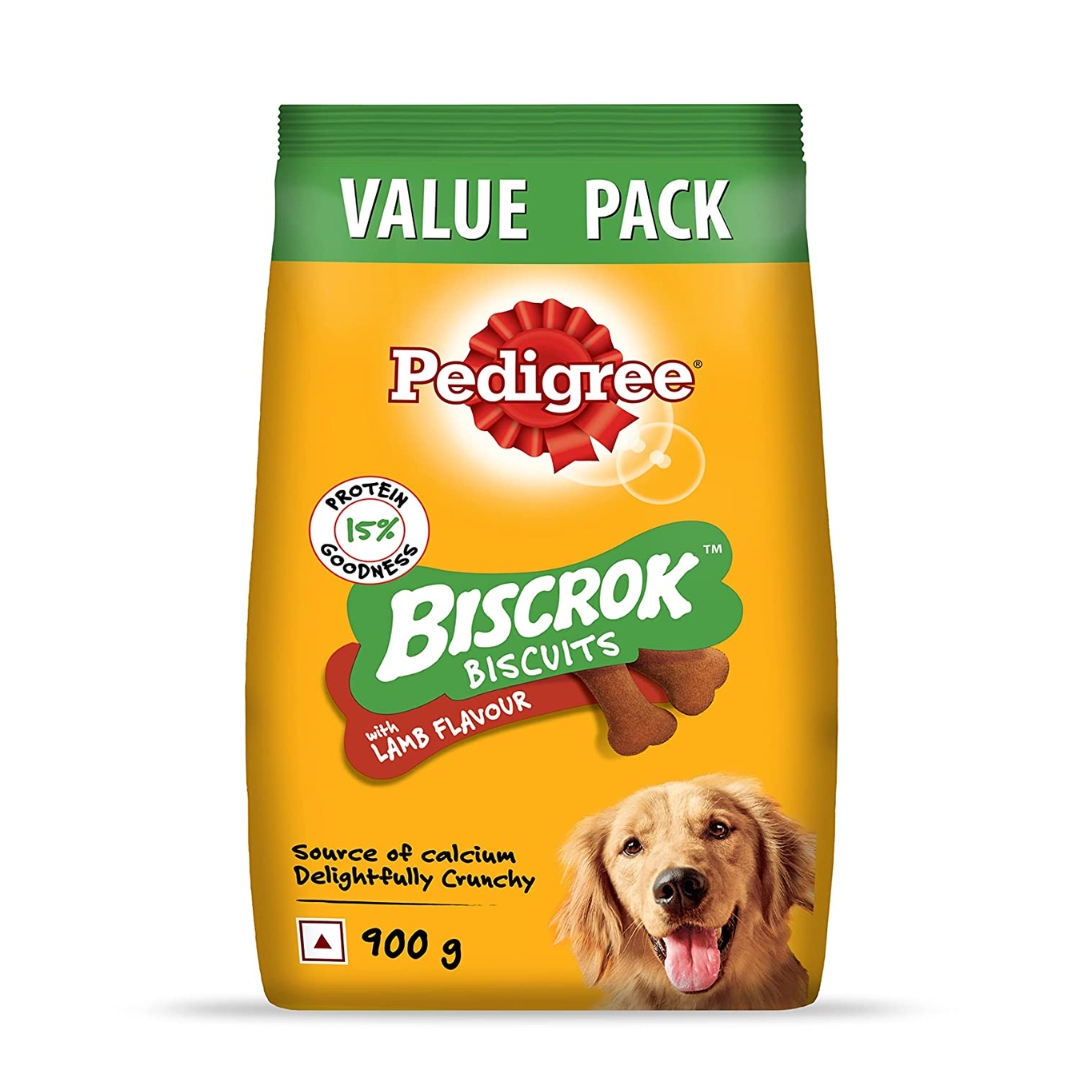 Pedigree Biscrok Biscuits with Lamb Flavour For Dog, 900 gm