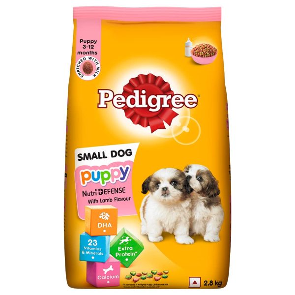 Pedigree Puppy Small Dog, Dry Dog Food, Lamb And Milk Flavor, 2.8 Kg
