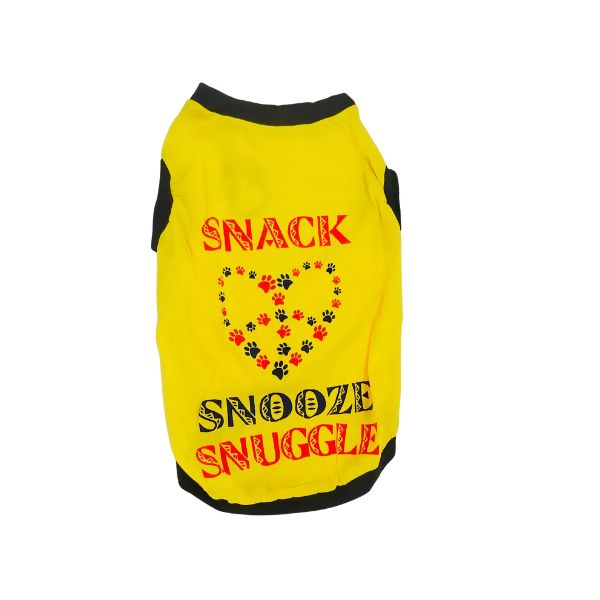 Bon Chien Dog T-Shirts (Snack Snooze Snugggle) 22 Inch- yellow