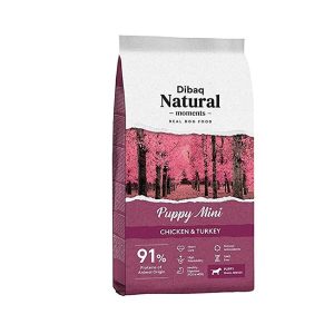 Dibaq Natural Moments Real Dog Food Puppy Mini Chicken & Turkey for Puppy Small Breeds Dog Food 3Kg