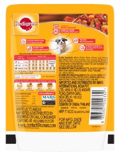 Pedigree Puppy Wet Dog Food, Chicken and Liver Chunks Flavor with Vegetables in Gravy Pouch 70gm