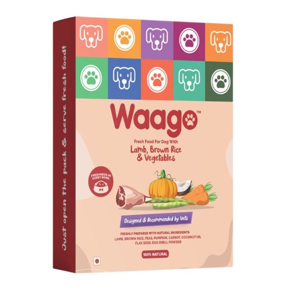 Waago Lamb brown rice and Vegetables Fresh Food for all Breed Dog 300gm