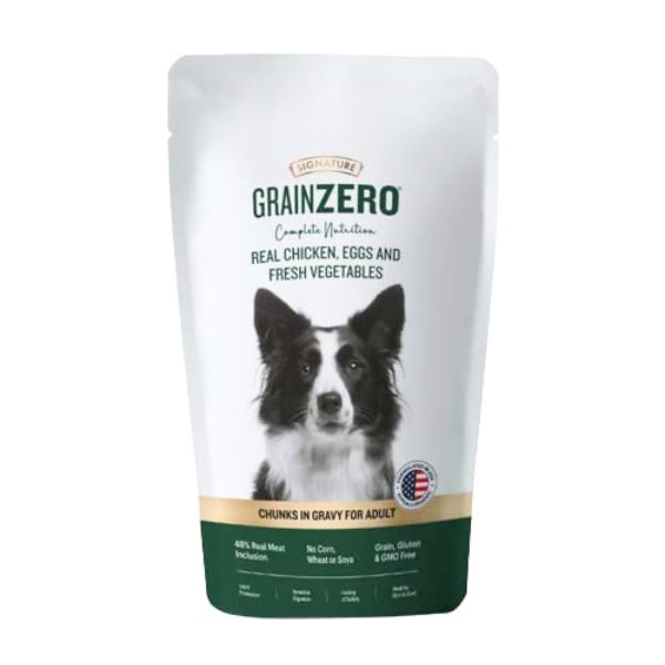 Signature Grain Zero Real Chicken, Eggs and Fresh Vegetables  Adult Gravy Food for Dog  150 gm