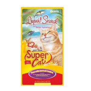 Super Cat Liquid Snack Tuna With Hairball Control 15gm x 4PCS