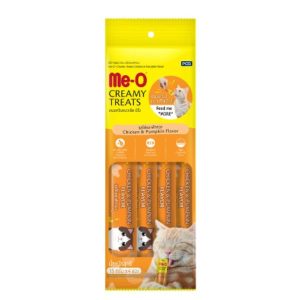 Me-O Creamy Cat Treats Chicken And Pumpkin Flavour 15gm (4 Sticks)