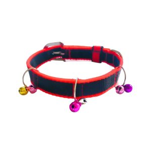 Bon Chien Adjustable Bell Nylon Collar for Dog 1 inch