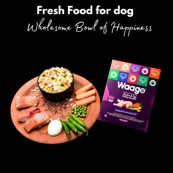 Waago Chicken and Egg Protein Booster Fresh Food for all Breed Dog 300gm x 20 pack