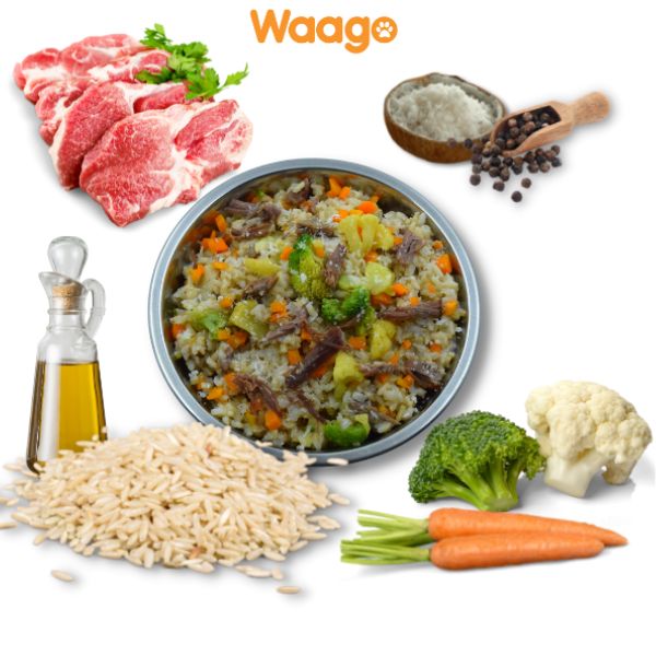 Waago Lamb brown rice and Vegetables Fresh Food for all Breed Dog 300gm x 20 pack
