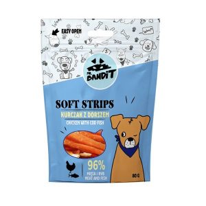 Mr. Bandit Soft Strips Chicken with COD Fish for Dog 80g