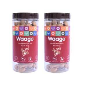 Waago Chicken flavour Biscuit For Dog  300g Each (Buy 1 Get 1 Free ) 600gm