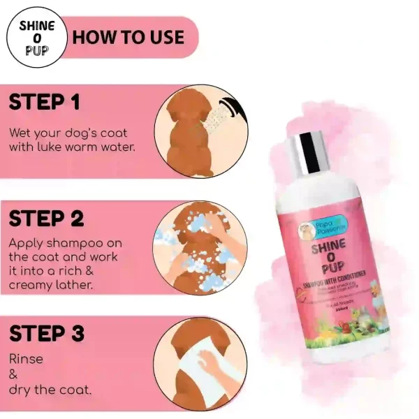 Papa Pawsome Shine O’ Pup Shampoo with Conditioner for Dog, 250 ml