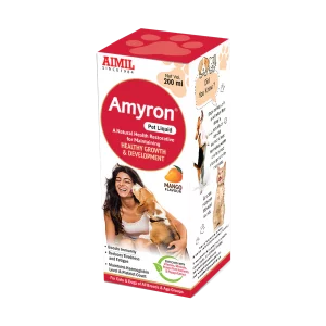AIMIL Amyron Pet Liquid | Natural Health Restorative for Maintaining Healthy Growth & Development in Dogs & Cats | 200ml