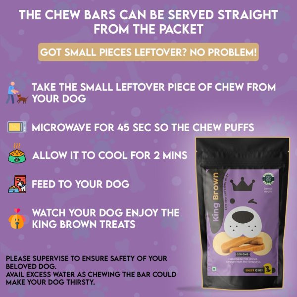 King Brown Natural Himalayan Dog Chews – Large Size Bars – Long Lasting – Nutritious – 100% Natural